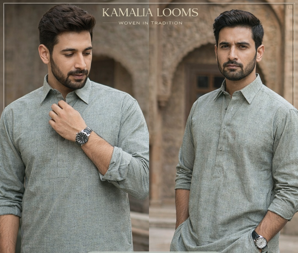Kamalia Loom's Greyish Premium Khaddar | Winter Collection (Code 042)